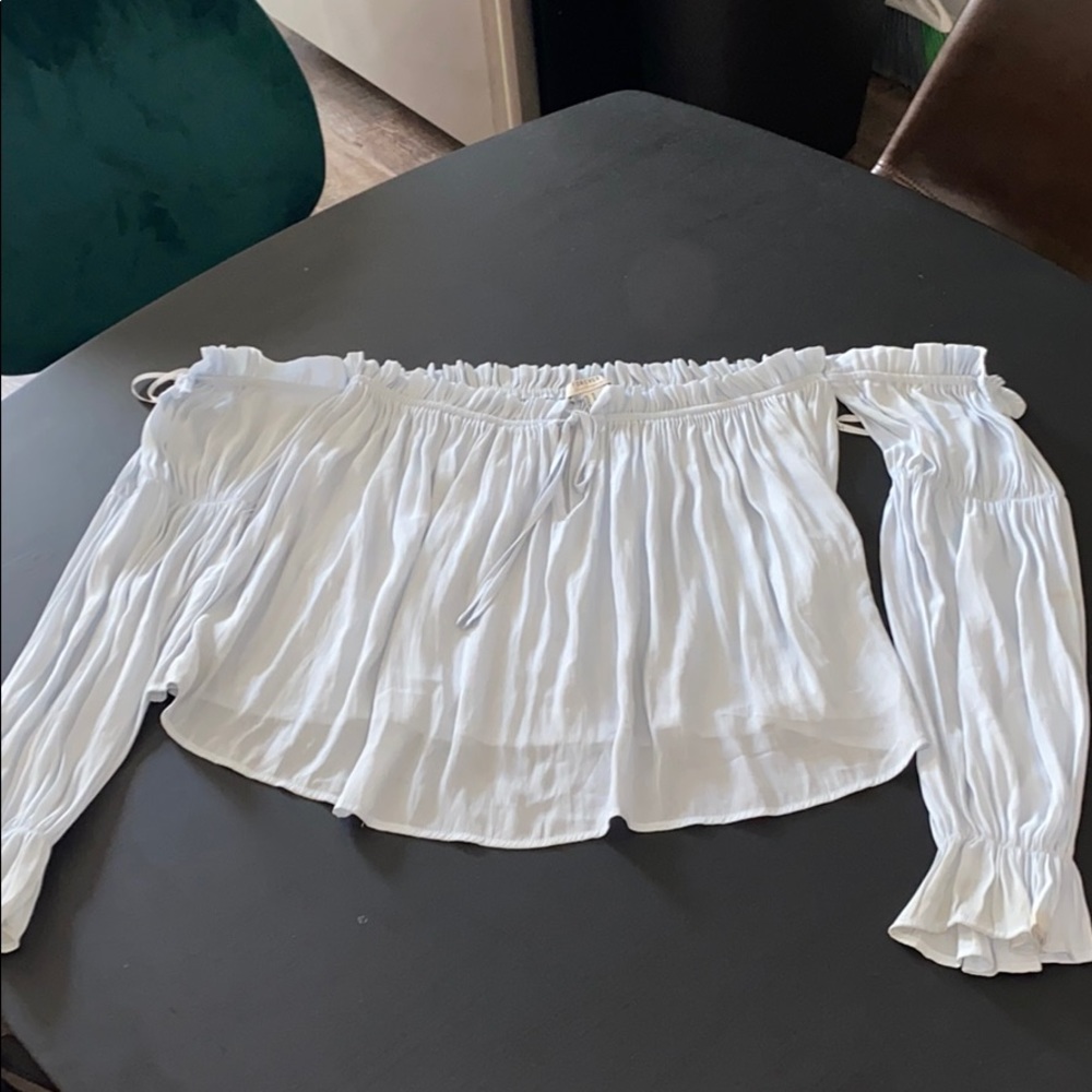 Forever 21 light blue off the shoulder top